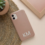 Modern Minimalist Neutral Monogram iPhone 13 Case<br><div class="desc">Modern minimalist design in chic earth tone neutral colours features your initials or monogram in clean,  simple lettering along the bottom,  layered with a deeper colour for a 3D look.</div>