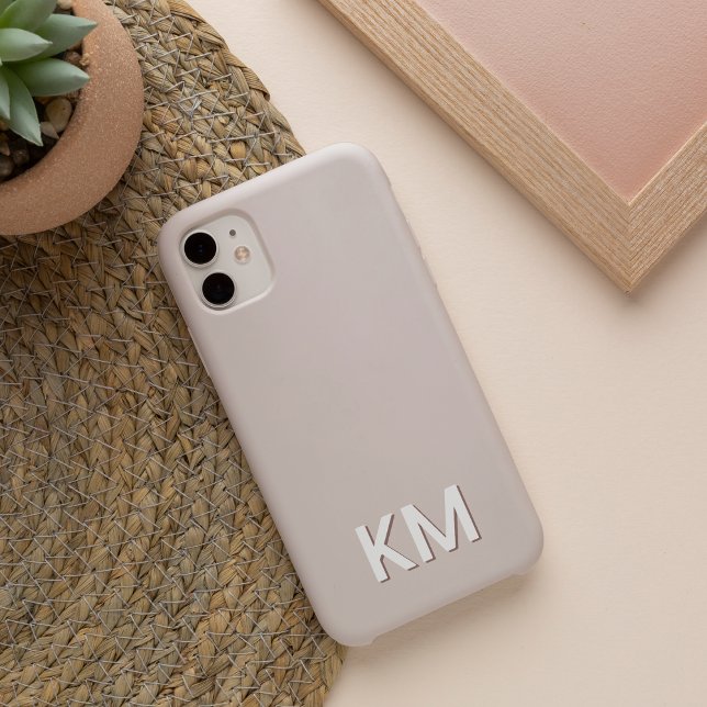 Modern Minimalist Neutral Monogram iPhone Case (Creator Uploaded)