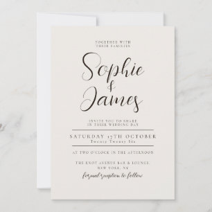 Modern Minimalist Neutral Wedding Invitation