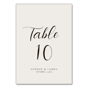 Modern Minimalist Neutral Wedding  Table Number