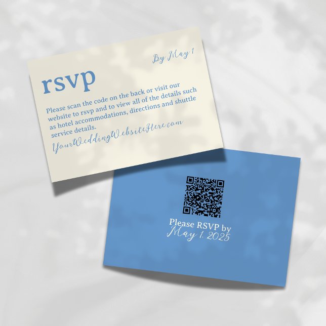 Modern Minimalist Neutral Wedding Wedding QR RSVP Card (Keep your wedding suite clean and sophisticated with this Modern RSVP Card.)
