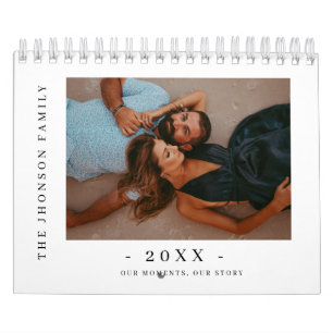 Modern Minimalist New Couple Photo Calendar