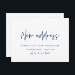 Modern minimalist, New Home Address Announcement P Postcard<br><div class="desc">This modern minimalist design new home,  moving announcement,  change of address postcards (with card title,  New address). It s the perfect way to announce to your friends and family,  that you have moved. (Navy Blue font)
#TeeshaDerrick</div>