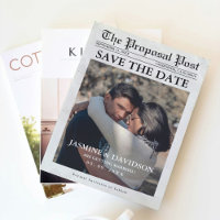 Modern Minimalist newspaper wedding save the date