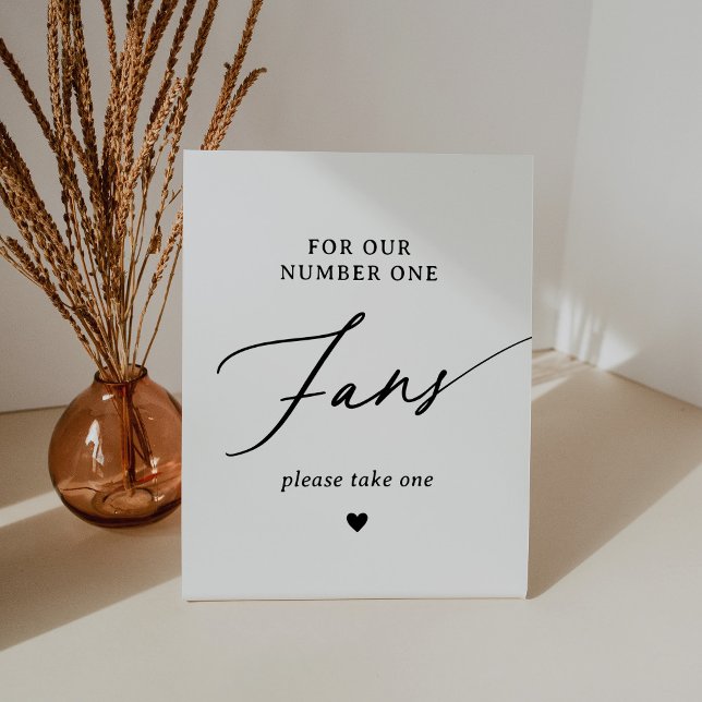 Modern Minimalist Number One Fans Wedding Sign (Creator Uploaded)