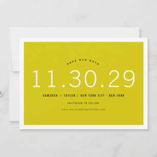 Modern Minimalist Numbers Photo Save The Date Card