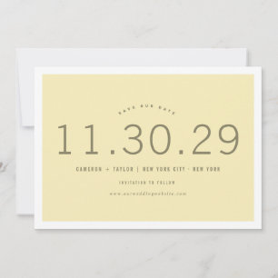Modern Minimalist Numbers Photo Save The Date Card