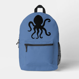 Modern Minimalist Octopus Silhouette  Printed Backpack