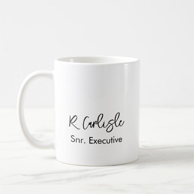 Modern Minimalist Office Executive Employee Coffee Mug (Left)