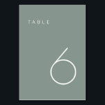 Modern Minimalist Olive Green Table Number  Table<br><div class="desc">This Modern Minimalist Table Number is perfect for wedding table numbers or any table number party needs! Fully customisable! **PLEASE NOTE: To order,  simply adjust your table number and add each number separately to your cart. Then check out once you are finished.</div>