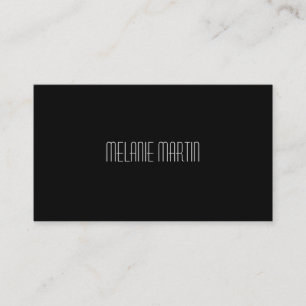 Modern Minimalist on Black Business Card