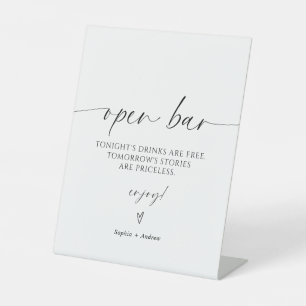 Modern Minimalist Open Bar Pedestal Sign