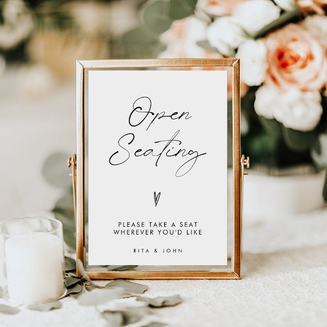 Modern Minimalist Open Seating Wedding Sign (Creator Uploaded)