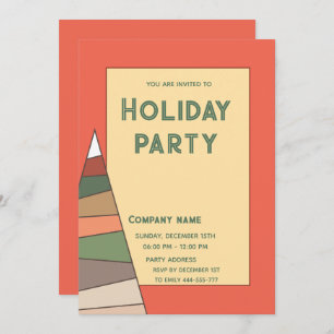 Modern minimalist orange fun holiday party invitation
