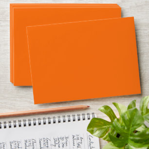 Modern Minimalist Orange Monogram Photo Wedding Envelope