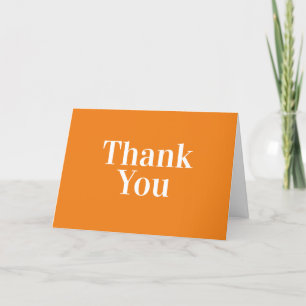 Modern Minimalist Orange Wedding Thank You Card