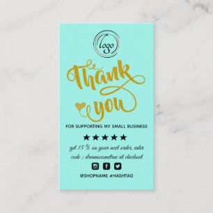 Modern minimalist order thank you  business card