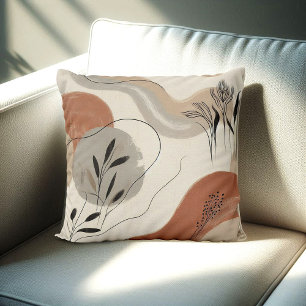 Modern Minimalist Organic Abstract Shapes Pattern Cushion