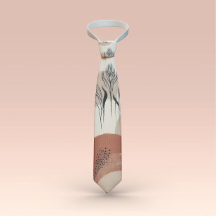 Modern Minimalist Organic Abstract Shapes Pattern Tie