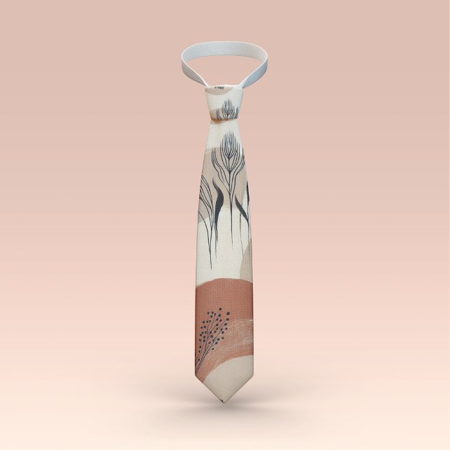 Modern Minimalist Organic Abstract Shapes Pattern Tie (Creator Uploaded)