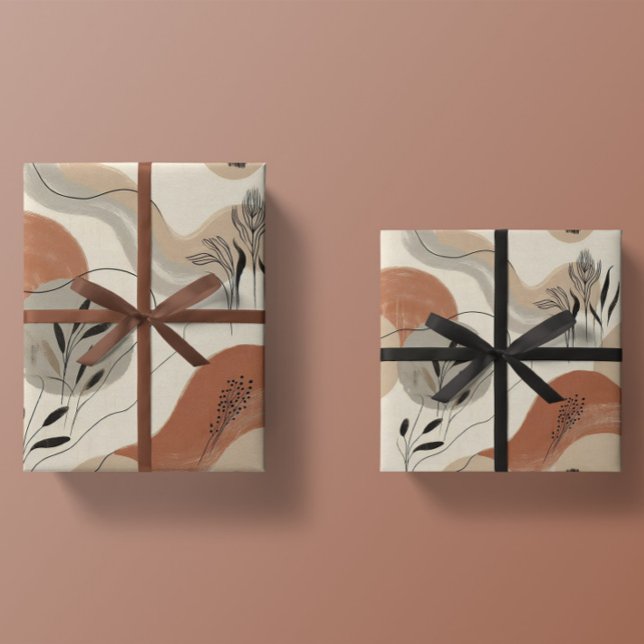 Modern Minimalist Organic Abstract Shapes Pattern Wrapping Paper (Creator Uploaded)