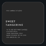 Modern Minimalist Packaging Candle Cosmetics Label<br><div class="desc">Modern and minimalist black product label for candles or beauty products, cosmetics and more. Clean design with modern fonts and lots of white space. This candle label template can be personalised - change text, fonts and colours if you like. Default background colour is black but can be changed. Perfect for...</div>