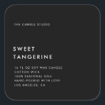 Modern Minimalist Packaging Candle Cosmetics Label<br><div class="desc">Modern and minimalist black product label for candles or beauty products, cosmetics and more. Clean design with modern fonts and lots of white space. This candle label template can be personalised - change text, fonts and colours if you like. Default background colour is black but can be changed. Perfect for...</div>