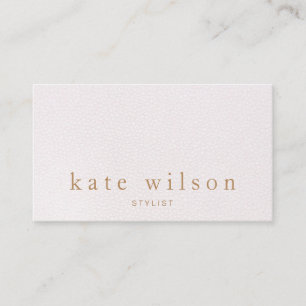 Modern Minimalist Pale Pink Leather Professional Business Card