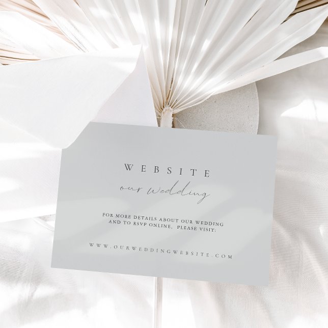 Modern Minimalist Pale Taupe Wedding Website Card (Creator Uploaded)