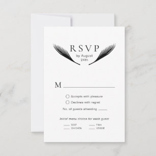 Modern Minimalist Palm Leaf Wedding RSVP Cards