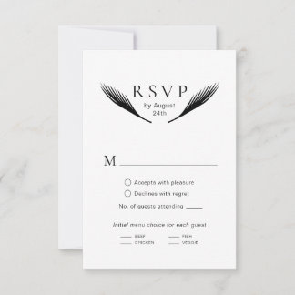 Modern Minimalist Palm Leaf Wedding RSVP Cards