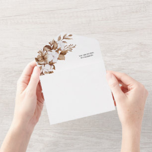 Modern Minimalist Pampas Grass Bouquet Wedding All In One Invitation