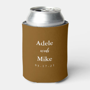 Modern Minimalist Pampas Grass Bouquet Wedding Can Cooler