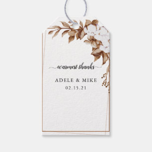 Modern Minimalist Pampas Grass Bouquet Wedding Gift Tags