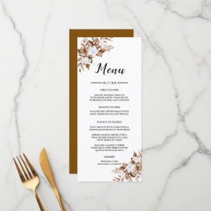 Modern Minimalist Pampas Grass Bouquet Wedding Menu
