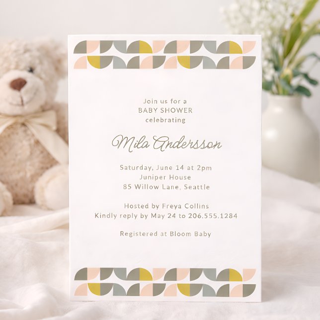 Modern Minimalist Pastel Aesthetic Baby Shower Invitation (Creator Uploaded)