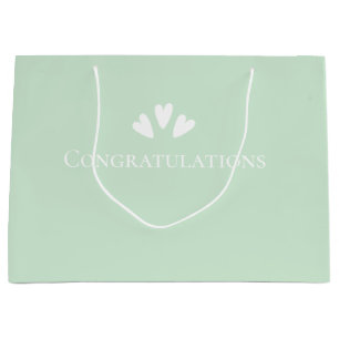 Modern Minimalist Pastel Green Congratulations Large Gift Bag