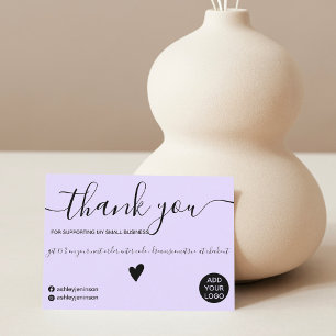Modern minimalist pastel lavender order thank you