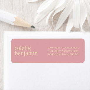 Modern Minimalist Pastel Pink & Pale Peach Address