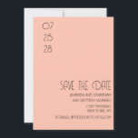 Modern Minimalist Pastel Save the Date Card<br><div class="desc">Modern Minimalist Pastel Save the Date Card
A stylish minimalist wedding Save the Date featuring elegant white script on a soft peach pastel background.
Personalise with your event details.</div>