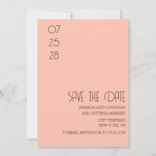 Modern Minimalist Pastel Save the Date Card
