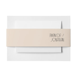 Modern Minimalist Pastel Wedding Belly Band Invitation Belly Band
