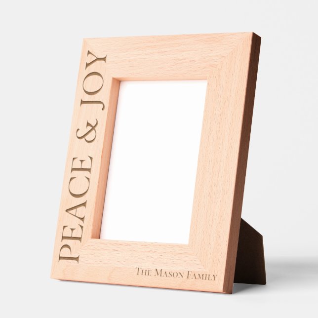 Modern Minimalist Peace & Joy Christmas Laser Etched Frames (Left)