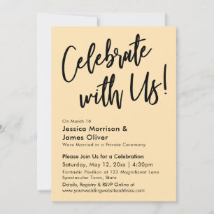 Modern Minimalist Peach Celebrate with Us! Invitation