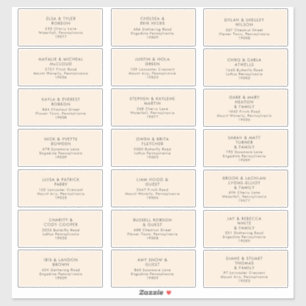 Modern Minimalist   Peach Guest Address Labels