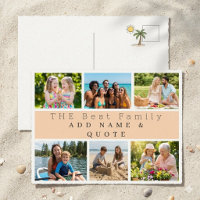 Modern Minimalist Peach Photo Collage Best Family