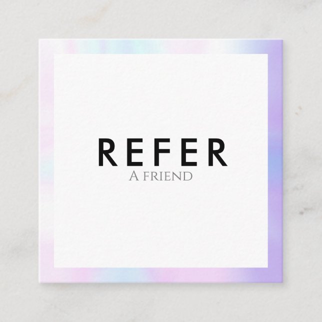 Modern Minimalist Pearl Border Referral Card (Front)