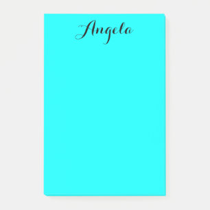Modern Minimalist Personalised Aqua Post-it Notes