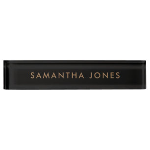 modern minimalist Personalised black Nameplate
