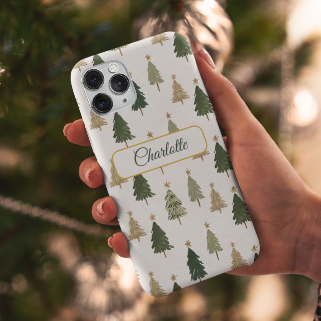 Modern Minimalist Personalised Christmas  Case-Mate iPhone Case (Creator Uploaded)